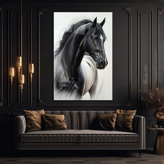Abstract Wall Art , Modern Art glass wall art A white horse with a beautiful design 