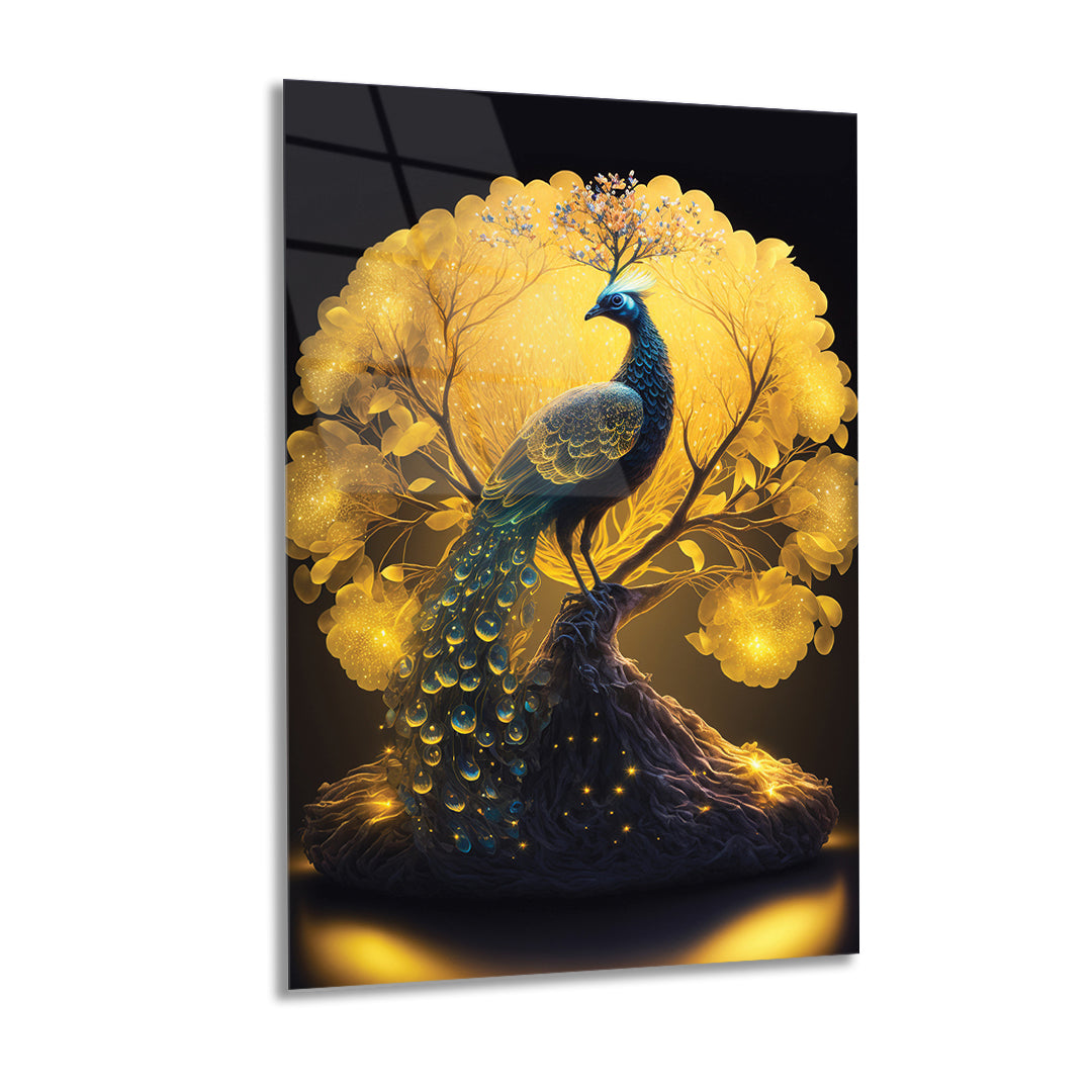 Peacock Wall Art, Vivid Colors, High Quality, Free Shipping, Glass Wall Art 