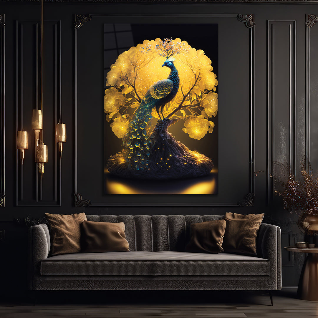 Peacock Wall Art, Vivid Colors, High Quality, Free Shipping, Glass Wall Art 