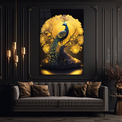 Peacock Wall Art, Vivid Colors, High Quality, Free Shipping, Glass Wall Art 