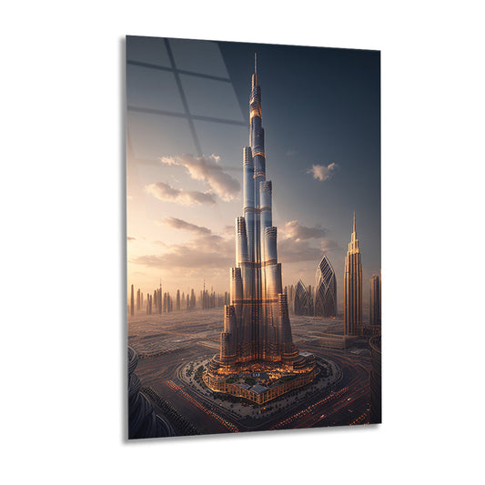 Burj Khalifa Dubai Glass Wall Painting