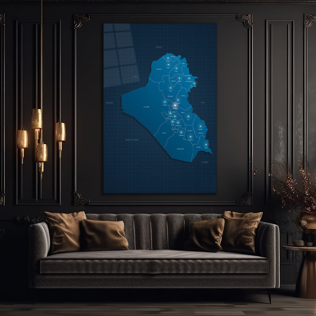 Iraq map with modern design Wall Decor 