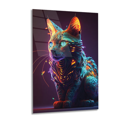 Cat Wall Art, Tempered Glass Art, Glass Printing, Free Shipping 