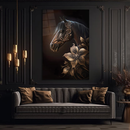 Horse Glass Wall Art, Tempered Glass Art, Panormic Wall Art, Animal Wall Decor 