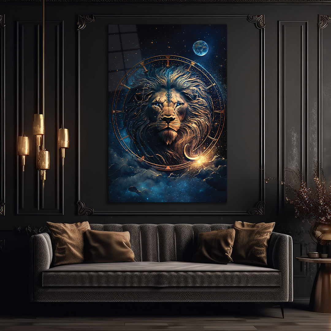 Lion Wall Art, Animal Wall Art, Glass Printing, Extra Large Wall Art 