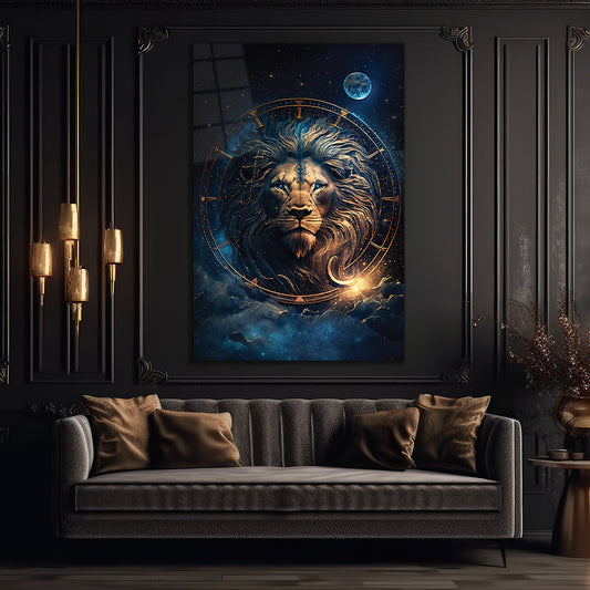 Lion Wall Art, Animal Wall Art, Glass Printing, Extra Large Wall Art 