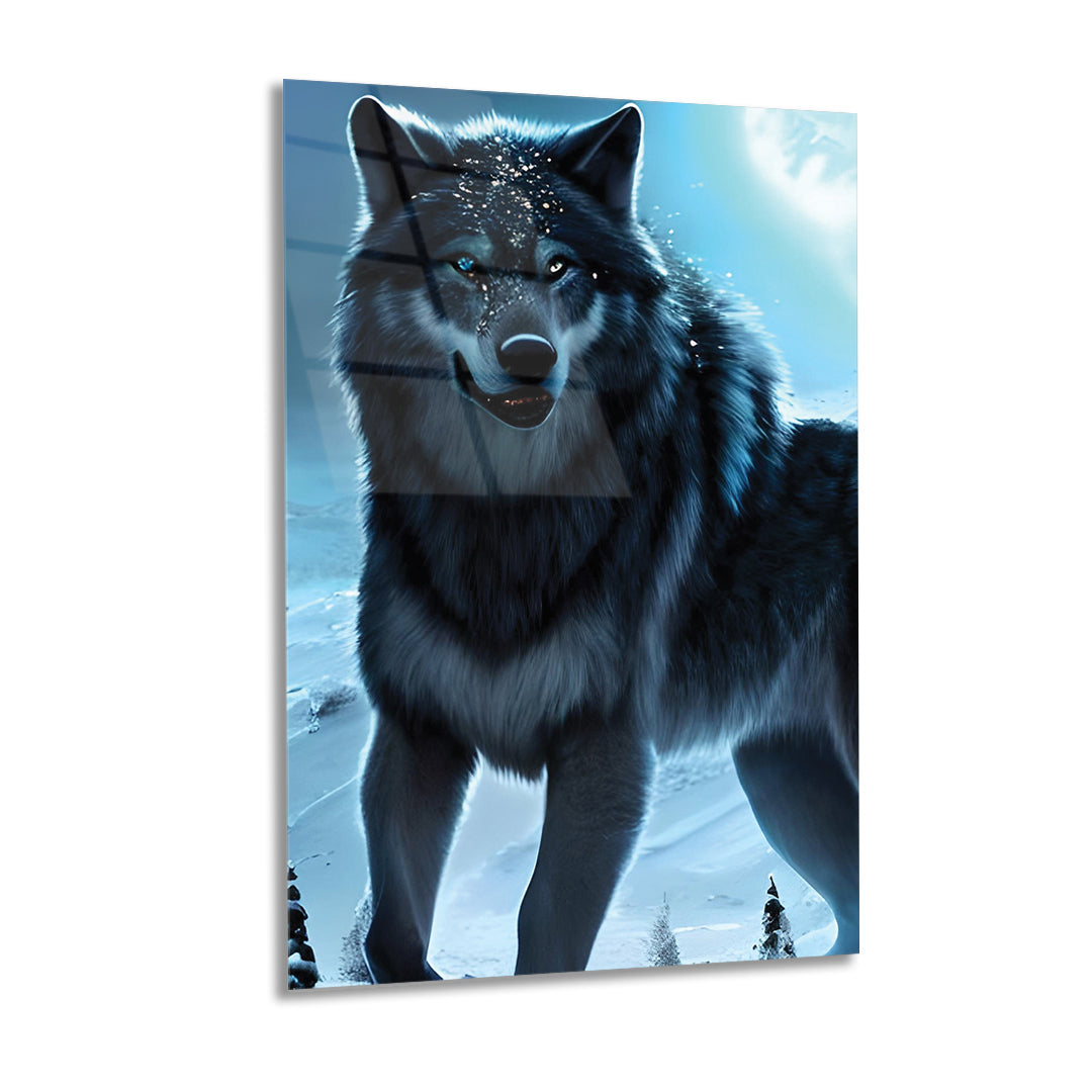 Wolf Glass Wall Art, Tempered Glass Art, Home Wall Decor, Office Wall Decor 