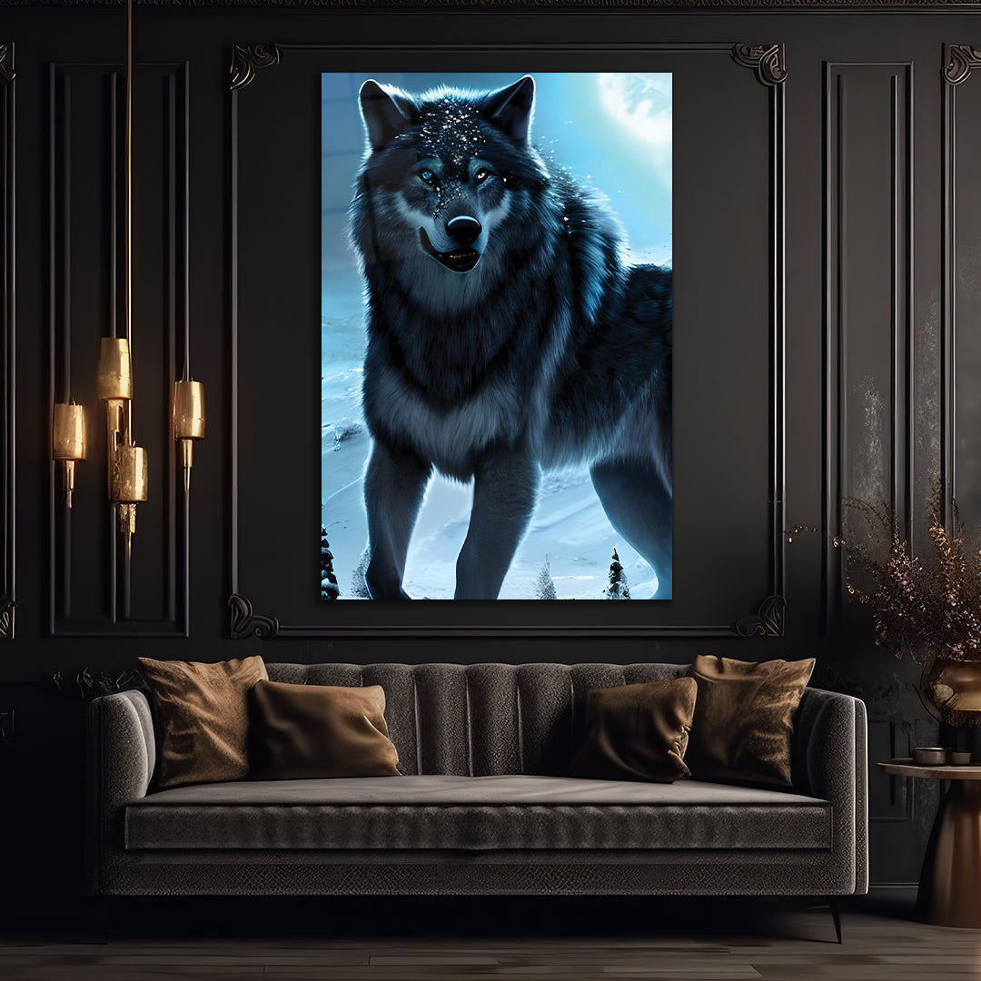 Wolf Glass Wall Art, Tempered Glass Art, Home Wall Decor, Office Wall Decor 