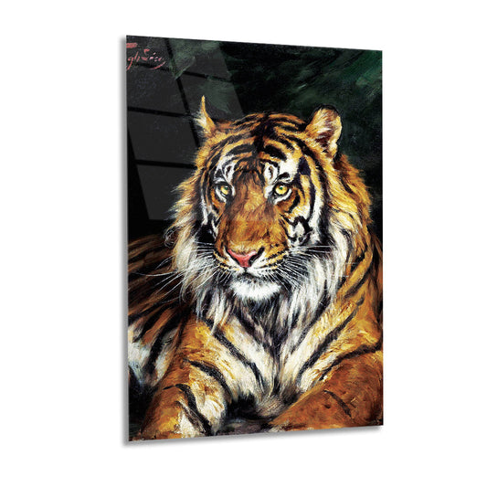 Abstract Tiger Wall Art, Animal Wall Art, Glass Printing, Large Wall Art 