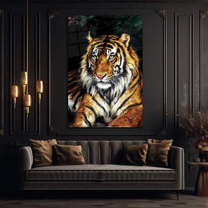 Abstract Tiger Wall Art, Animal Wall Art, Glass Printing, Large Wall Art 