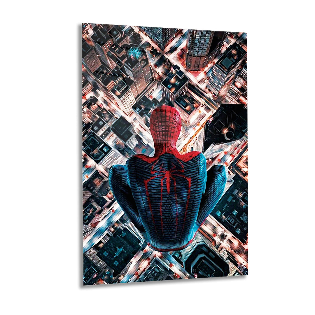 Superman with skyscrapers glass wall art 