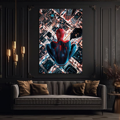 Superman with skyscrapers glass wall art 