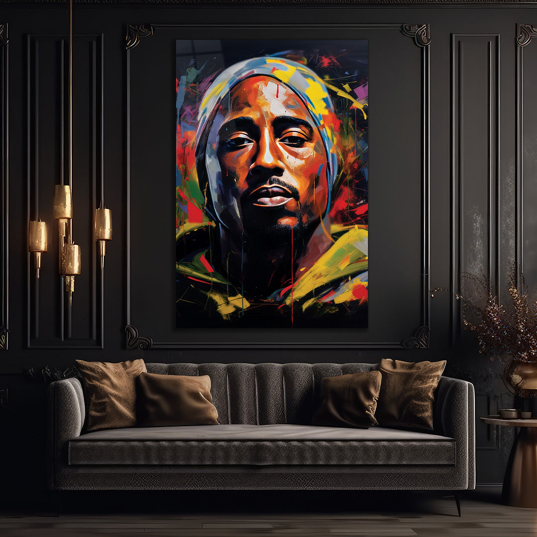 Graffiti Art Rapper Star 2pac Tupac glass wall art 