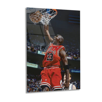Michael Jordan 23 - Glass Wall Art