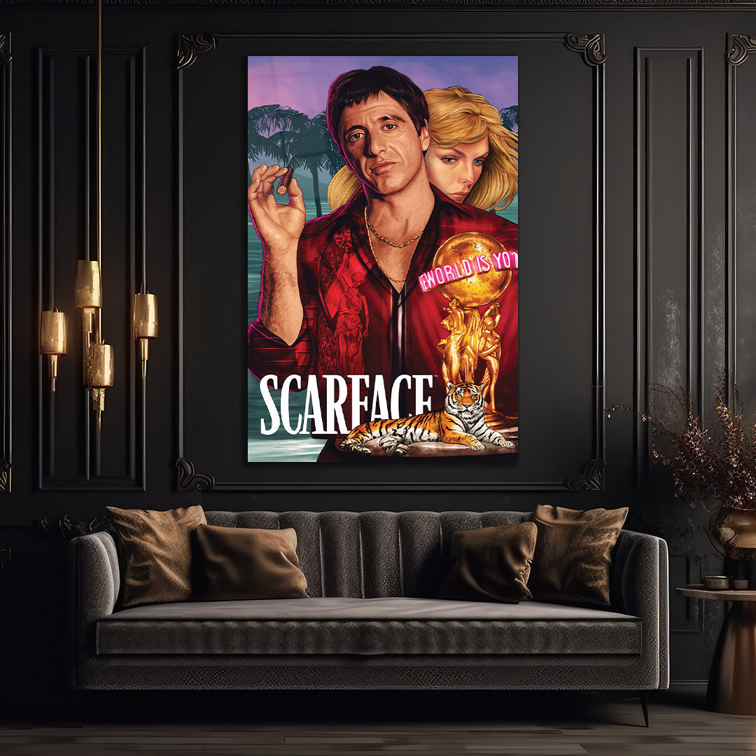 Scarface Glass wall art high resolution