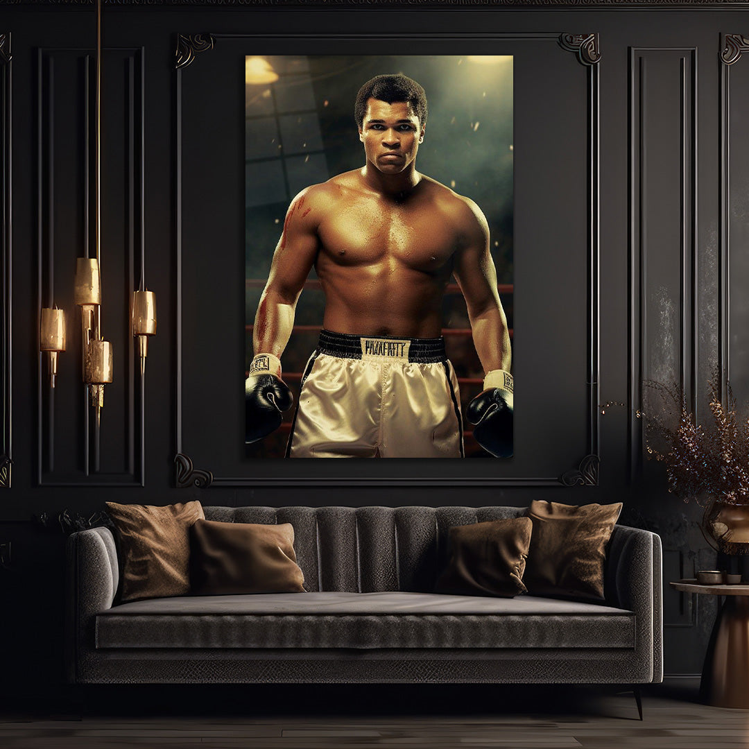 Muhammad Ali Clay Glass wall art