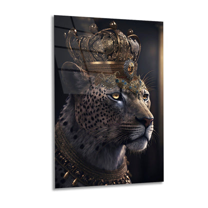 Regal Leopard Glass wall art
