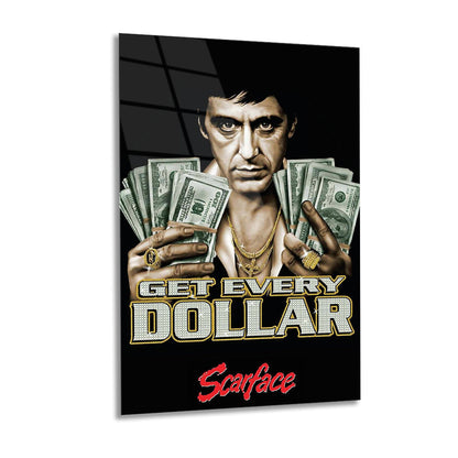 Scarface with Dollar Glass wall art
