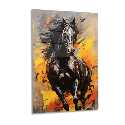Horse Abstract - Glass Wall Art