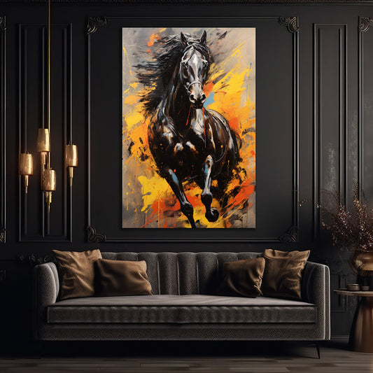 Horse Abstract - Glass Wall Art