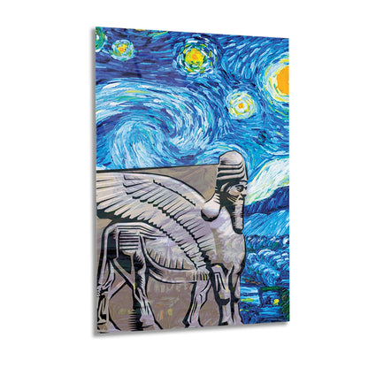 Van Gogh's Painting and a Symbolic Glass Wall Painting from Ancient Iraqi Artifacts