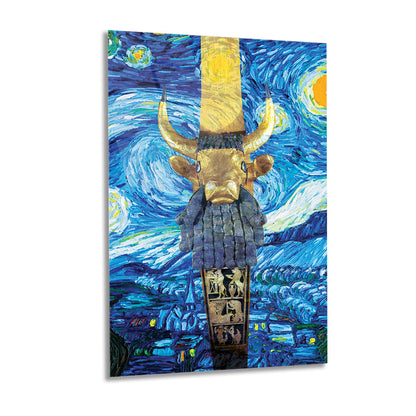 Van Gogh's Painting and a Symbolic Glass Wall Painting from Ancient Iraqi Artifacts