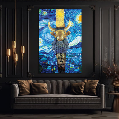 Van Gogh's Painting and a Symbolic Glass Wall Painting from Ancient Iraqi Artifacts