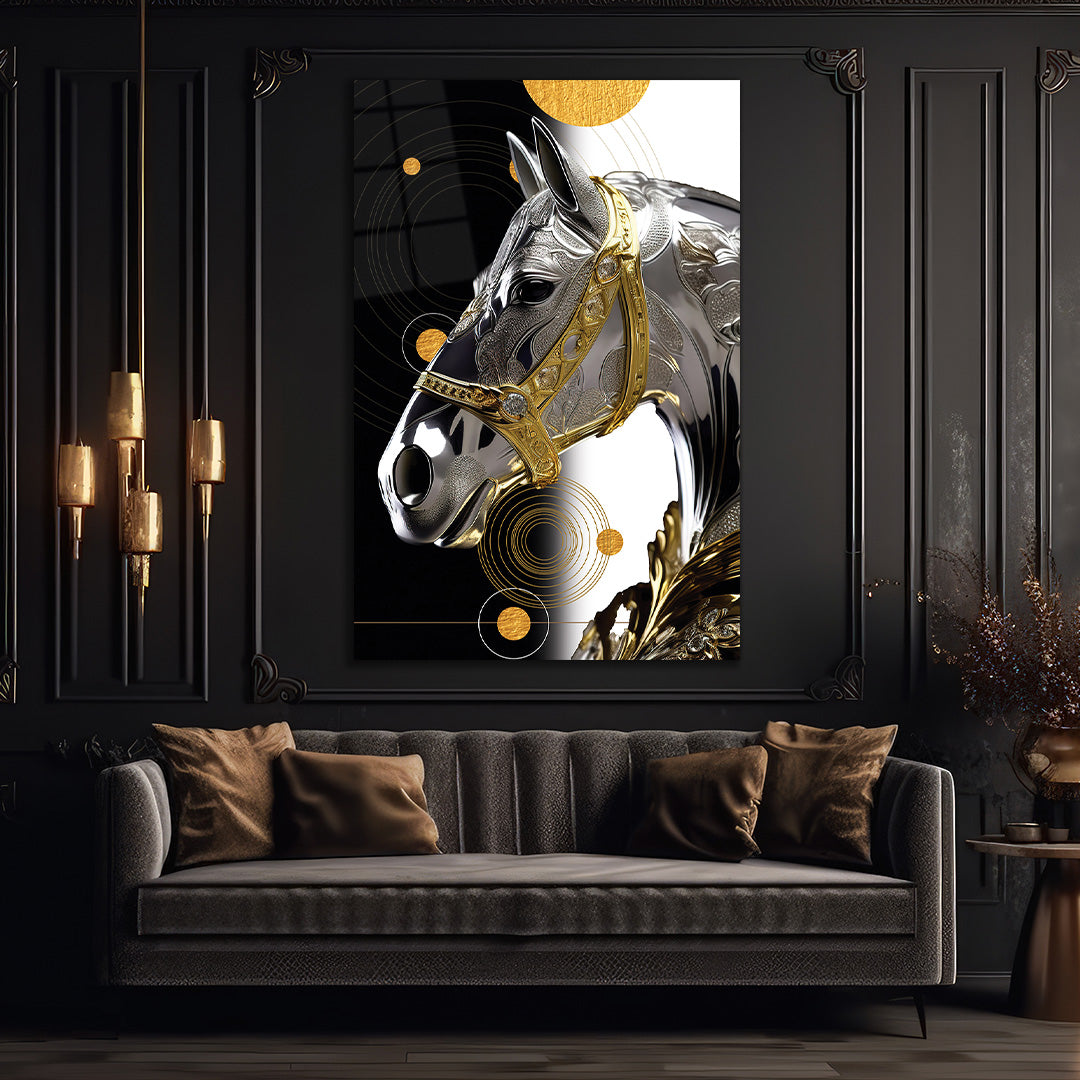 Modern Horse Design - Glass Painting