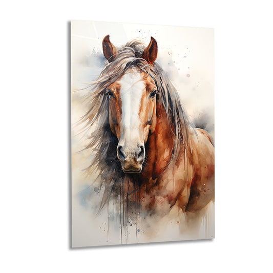 Abstract Horse Art Glass Wall Painting
