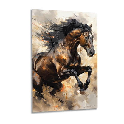 Abstract Horse Glass Wall Painting