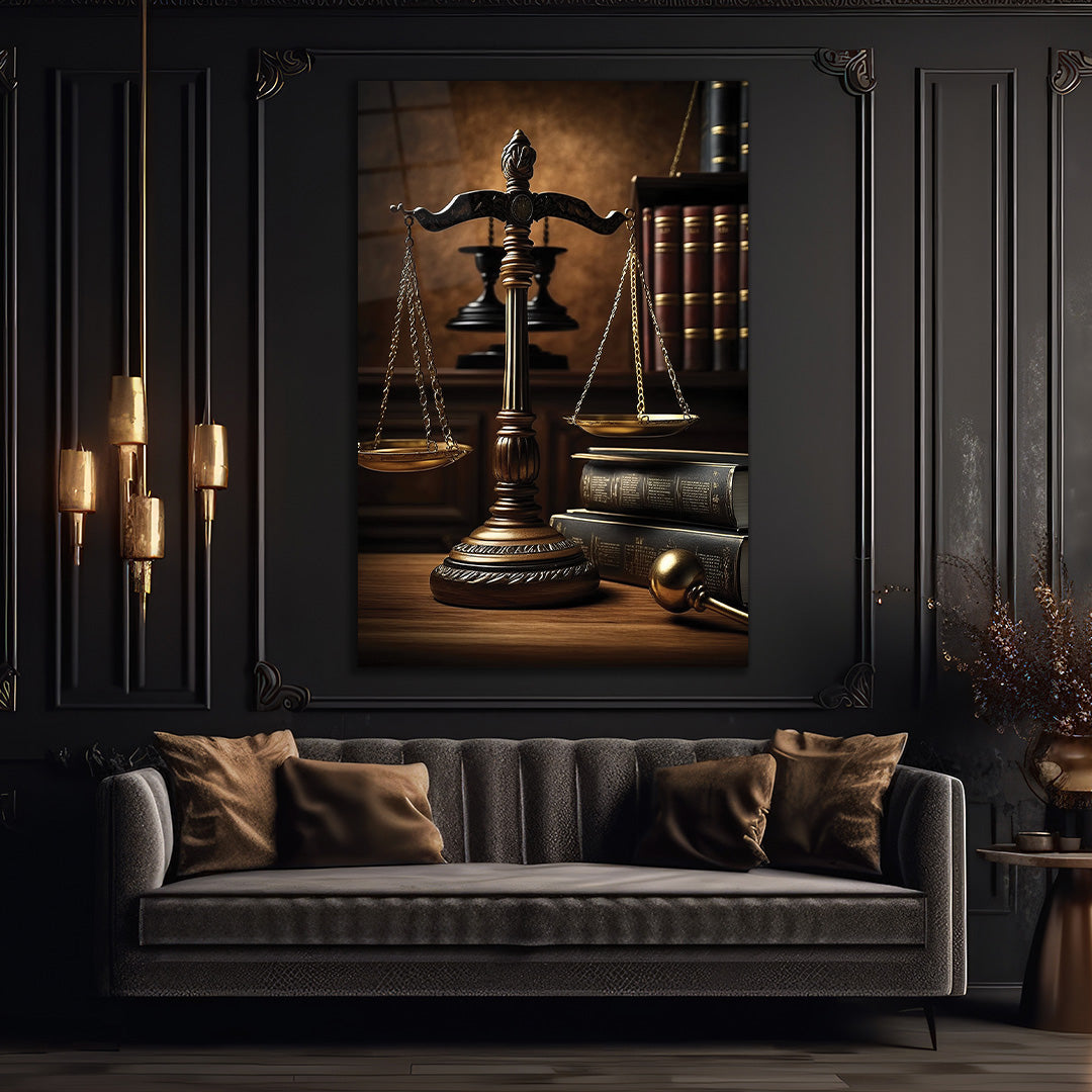 Lawyer's Scale Glass Wall Art