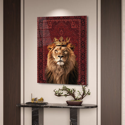 Aslan & Halı Desenli – 4mm Temperli Cam Tablo