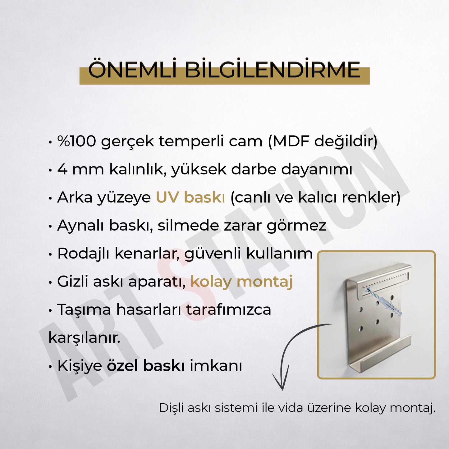 Dolunaylı Galata Kulesi Cam Tablo