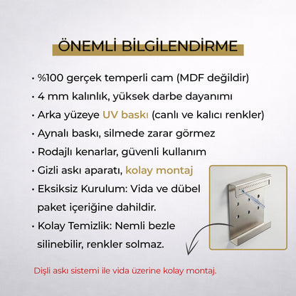 Altın Ormanda Yürüyen Kurt Cam Tablo