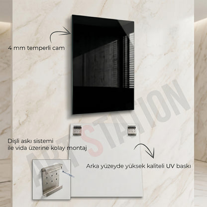 Dolunaylı Galata Kulesi Cam Tablo
